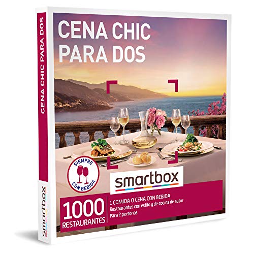 SMARTBOX - Caja Regalo hombre mujer pareja idea de regalo - Cena chic para dos - 1000 restaurantes con estilo, de cocina de autor y mucho más
